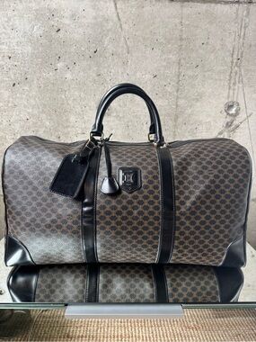 Vintage Celine Macadam Travel Duffle Bag with padlock, tag, key (and clochette).